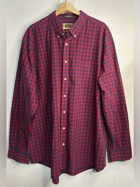 Foundry Red Plaid Flannel Shirt 2XLT